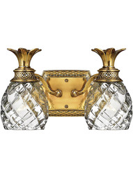 Pineapple Double Bath Sconce With Clear Optic Glass